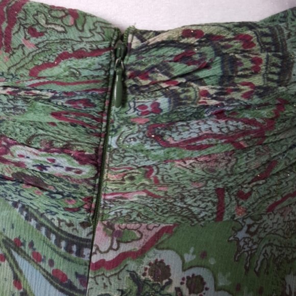 Suzie Chin Silk Halter Dress Empire Waist - Picture 5 of 9